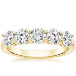 Round Five Stone Diamond Ring (1 1/2 ct. tw.) Yellow Gold 18k Wedding Band