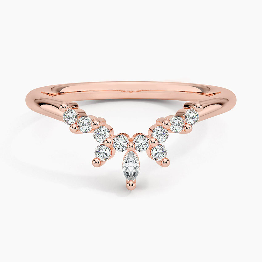 Luxe Nadia Contoured Diamond Ring Rose Gold 18k Wedding Band