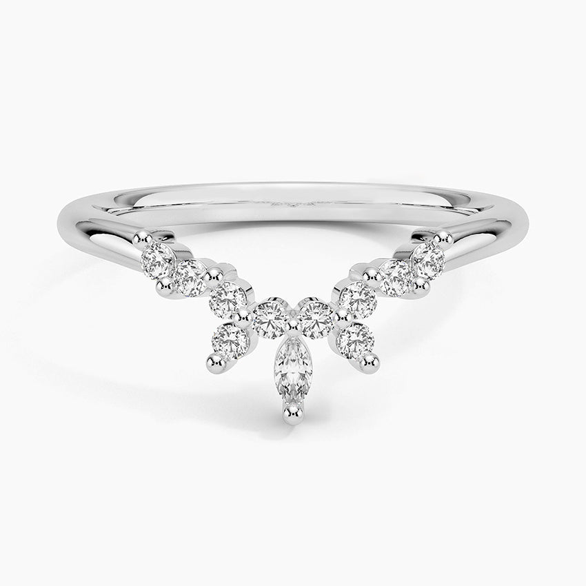Luxe Nadia Contoured Diamond Ring Platinum Wedding Band