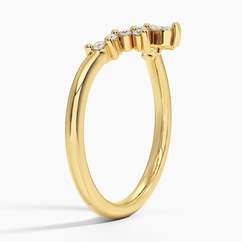 Luxe Nadia Contoured Diamond Ring Yellow Gold 18k Wedding Band