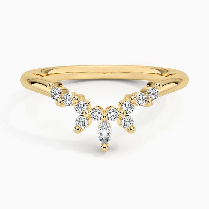 Luxe Nadia Contoured Diamond Ring Yellow Gold 18k Wedding Band