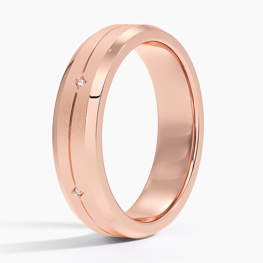 Cosmos Diamond 5.5mm Wedding Ring Rose Gold 18k Wedding Band