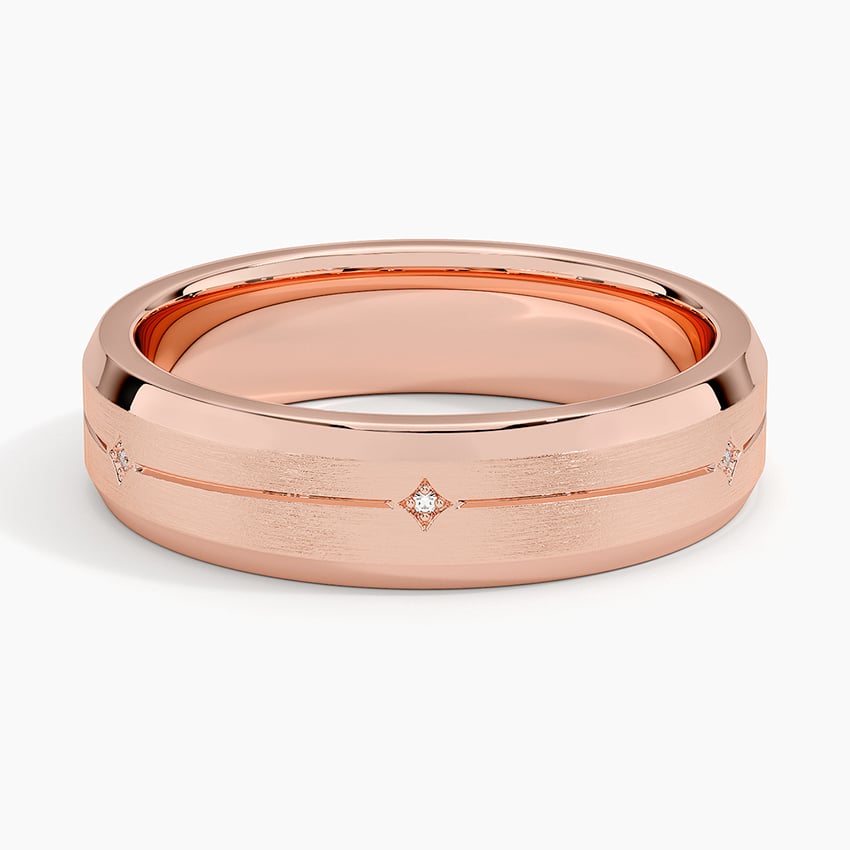 Cosmos Diamond 5.5mm Wedding Ring Rose Gold 18k Wedding Band