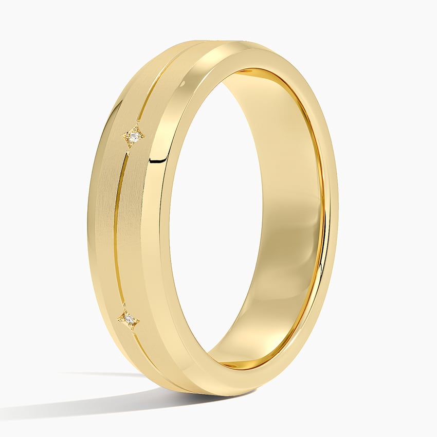 Cosmos Diamond 5.5mm Wedding Ring Yellow Gold 18k Wedding Band