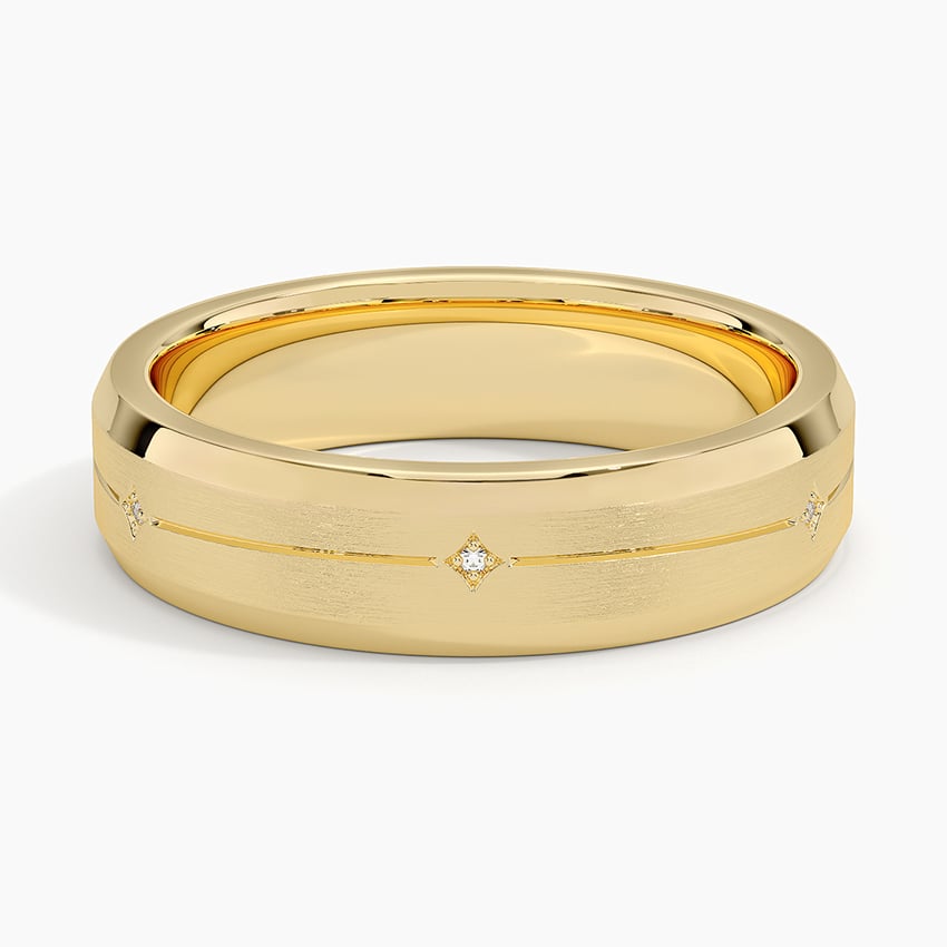 Cosmos Diamond 5.5mm Wedding Ring Yellow Gold 18k Wedding Band