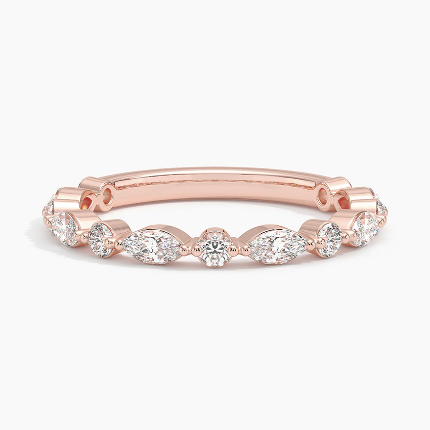 Versailles Three-Quarter Coverage Diamond Ring (1/2 ct. tw.) Rose Gold 18k Wedding Band