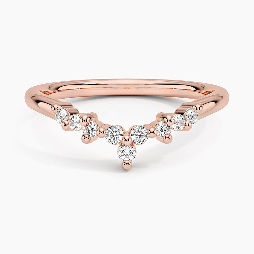 Melody Contoured Diamond Ring (1/8 ct. tw.) Rose Gold 18k Wedding Band