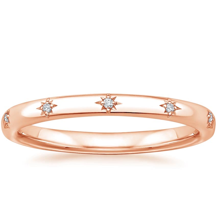 Evening Star Eternity Diamond Ring Rose Gold 18k Eternity Band