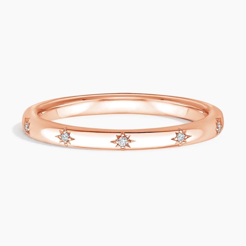 Evening Star Eternity Diamond Ring Rose Gold 18k Eternity Band