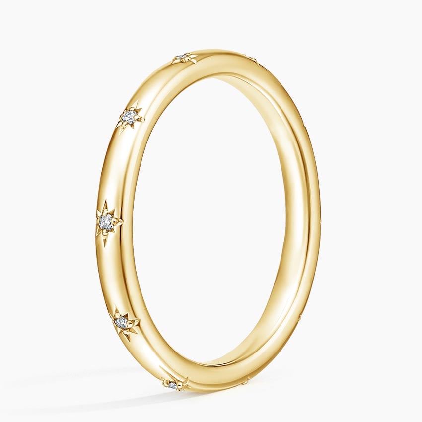 Evening Star Eternity Diamond Ring Yellow Gold 18k Eternity Band