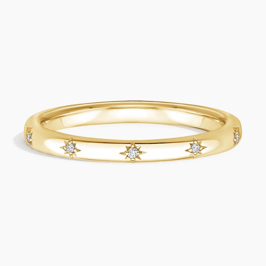 Evening Star Eternity Diamond Ring Yellow Gold 18k Eternity Band