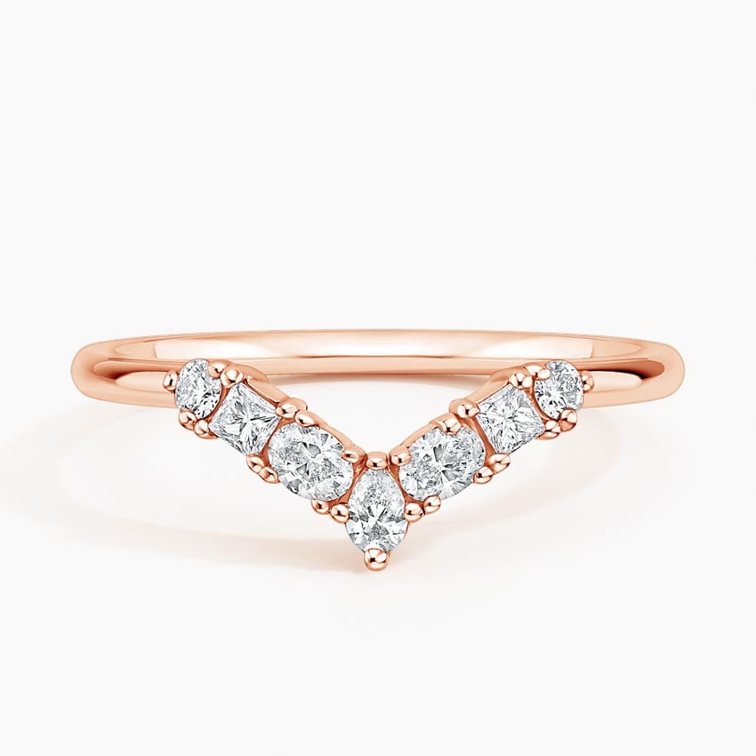 Desirée Contoured Diamond Ring Rose Gold 18k Wedding Band
