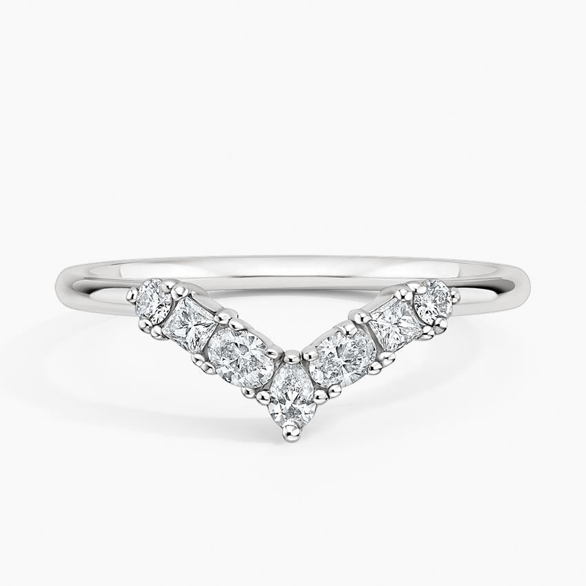 Desirée Contoured Diamond Ring Platinum Wedding Band