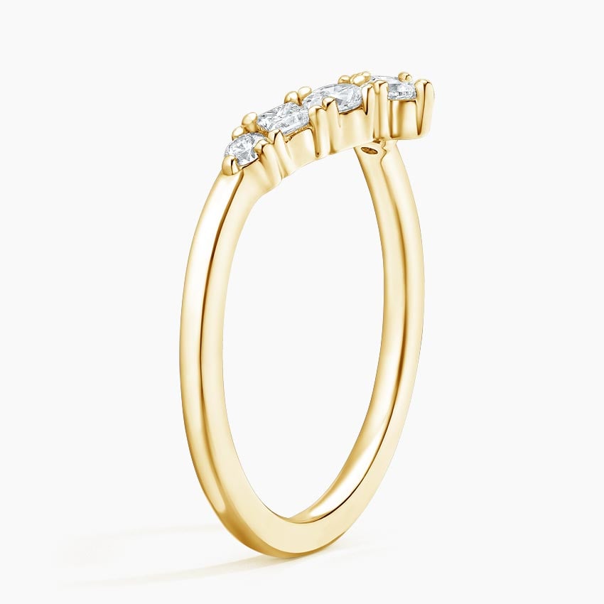 Desirée Contoured Diamond Ring Yellow Gold 18k Wedding Band