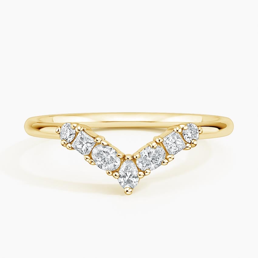 Desirée Contoured Diamond Ring Yellow Gold 18k Wedding Band