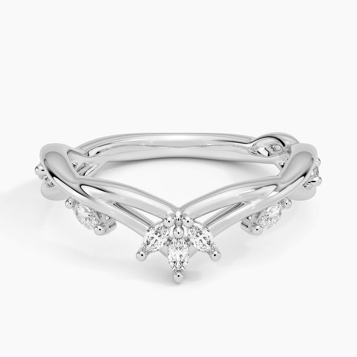 Secret Garden Contour Diamond Ring (1/4 ct. tw.) Platinum Wedding Band