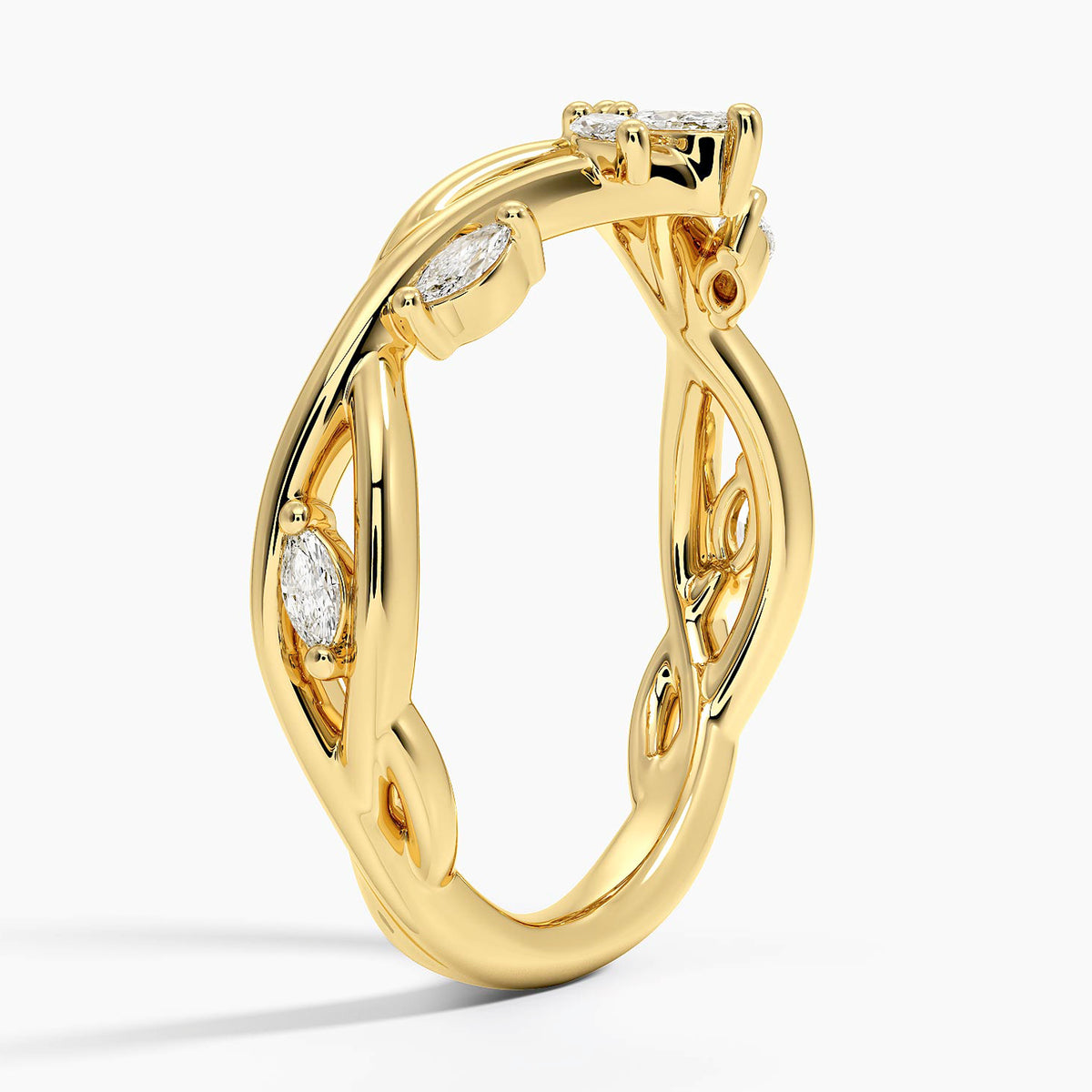 Secret Garden Contour Diamond Ring (1/4 ct. tw.) Yellow Gold 18k Wedding Band