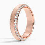 Beveled Edge Matte Eternity Lab Diamond 6mm Wedding Ring (1 ct. tw.) Rose Gold 18k Eternity Band
