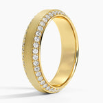 Beveled Edge Matte Eternity Lab Diamond 6mm Wedding Ring (1 ct. tw.) Yellow Gold 18k Eternity Band