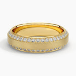 Beveled Edge Matte Eternity Lab Diamond 6mm Wedding Ring (1 ct. tw.) Yellow Gold 18k Eternity Band