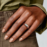 Zola Lab Diamond Cigar Ring Rose Gold 18k Wedding Band