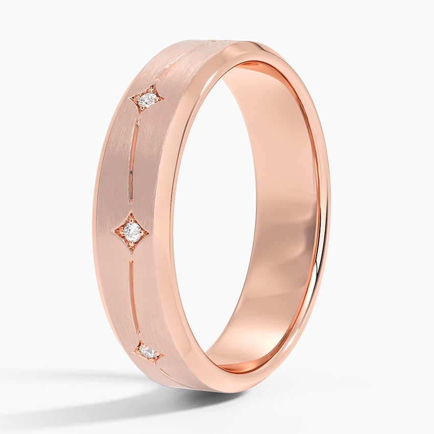 Luxe Cosmos Diamond 5.5mm Wedding Ring Rose Gold 18k Wedding Band