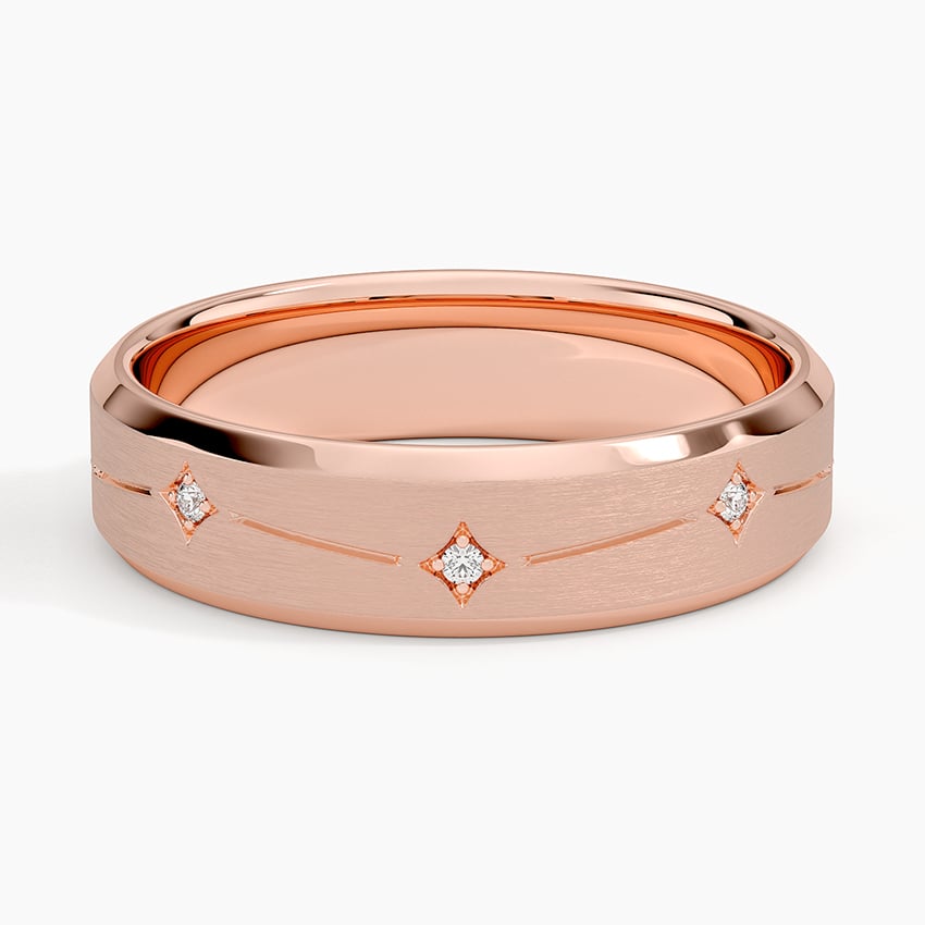Luxe Cosmos Diamond 5.5mm Wedding Ring Rose Gold 18k Wedding Band