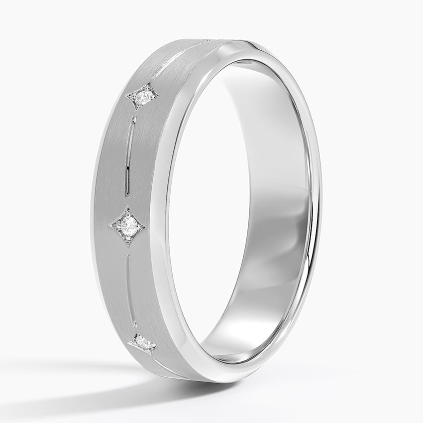 Luxe Cosmos Diamond 5.5mm Wedding Ring Platinum Wedding Band