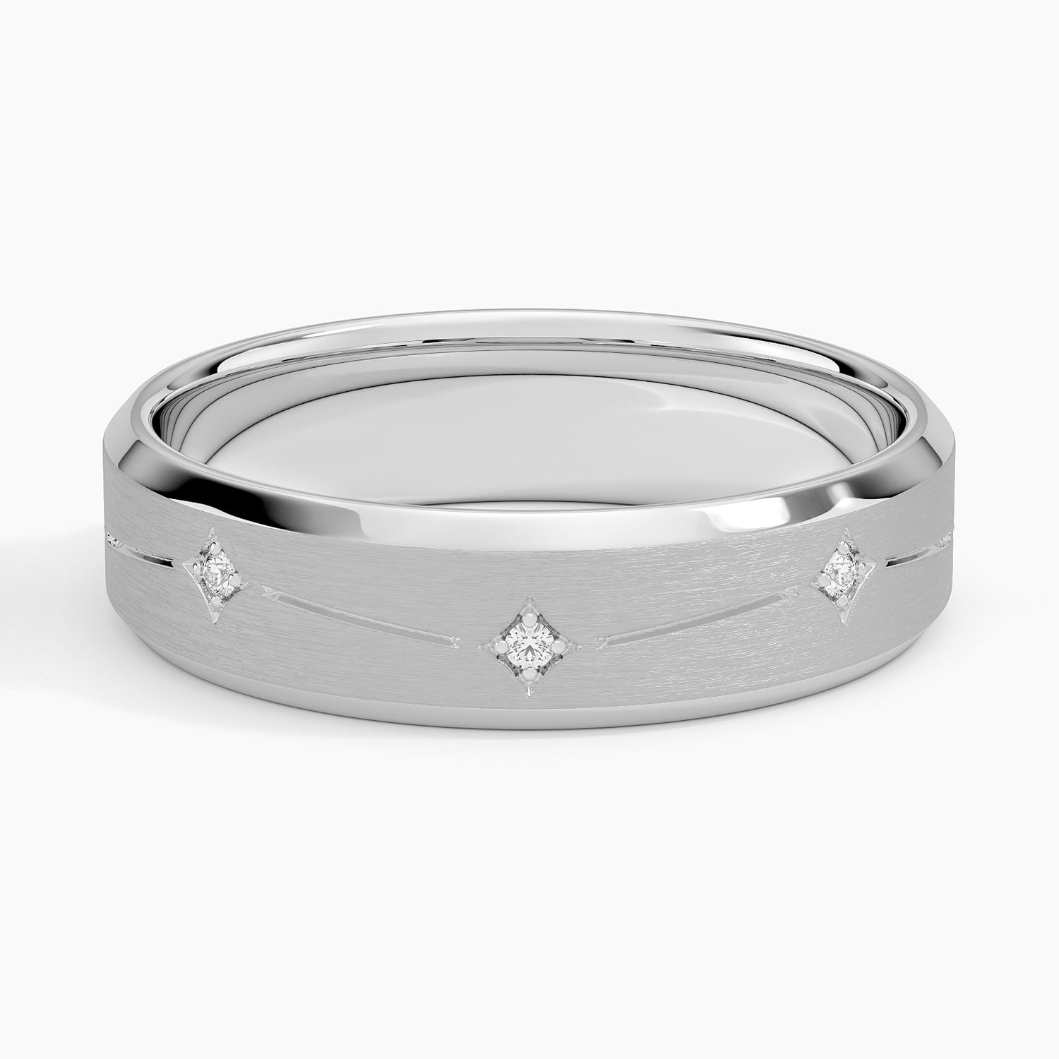 Luxe Cosmos Diamond 5.5mm Wedding Ring Platinum Wedding Band