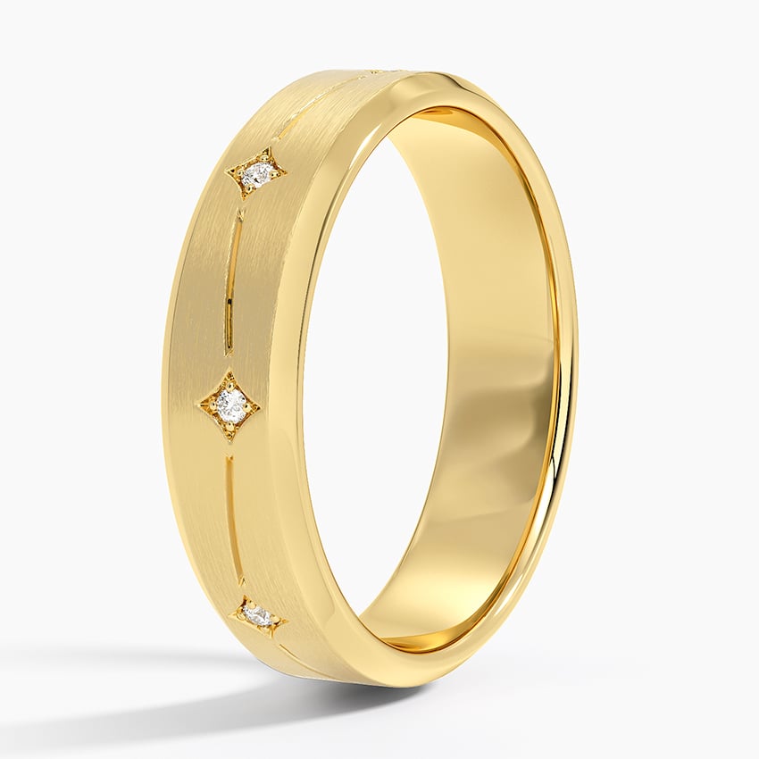 Luxe Cosmos Diamond 5.5mm Wedding Ring Yellow Gold 18k Wedding Band