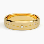 Luxe Cosmos Diamond 5.5mm Wedding Ring Yellow Gold 18k Wedding Band