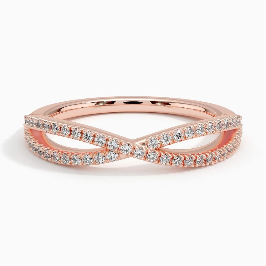 Entwined Diamond Ring (1/4 ct. tw.) Rose Gold 18k Wedding Band