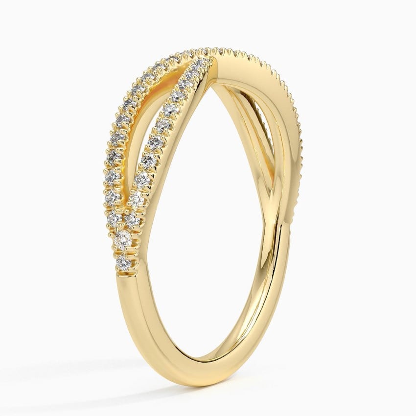 Entwined Diamond Ring (1/4 ct. tw.) Yellow Gold 18k Wedding Band