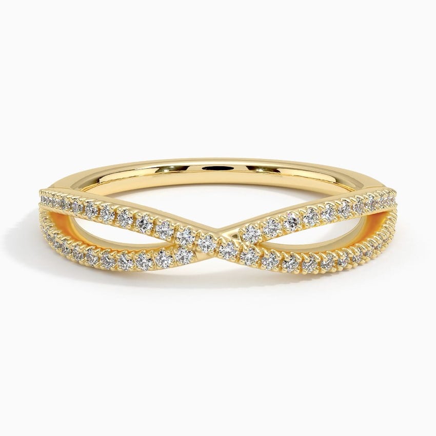 Entwined Diamond Ring (1/4 ct. tw.) Yellow Gold 18k Wedding Band