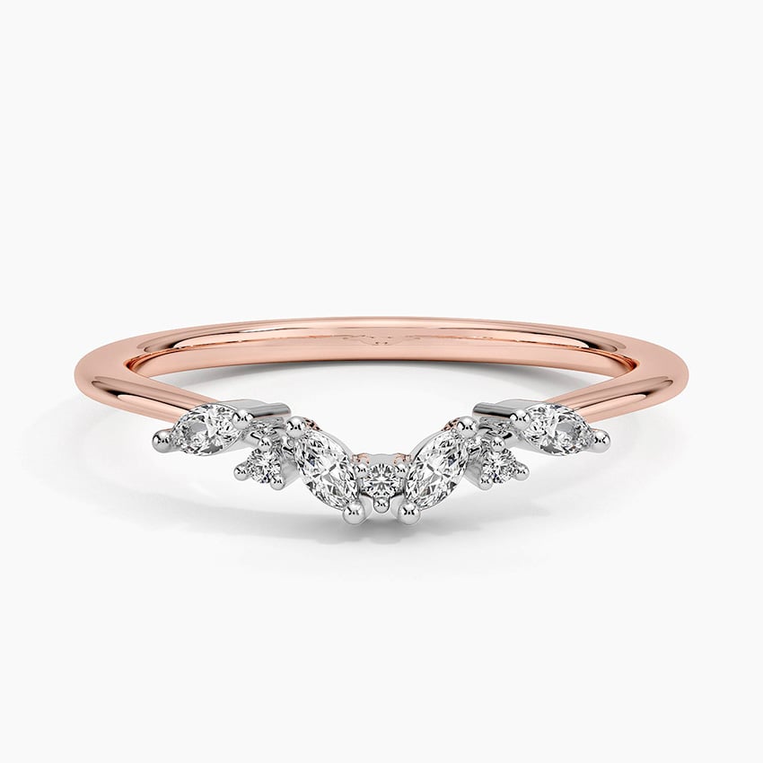 Mixed Metal Yvette Diamond Ring Rose Gold 18k Wedding Band