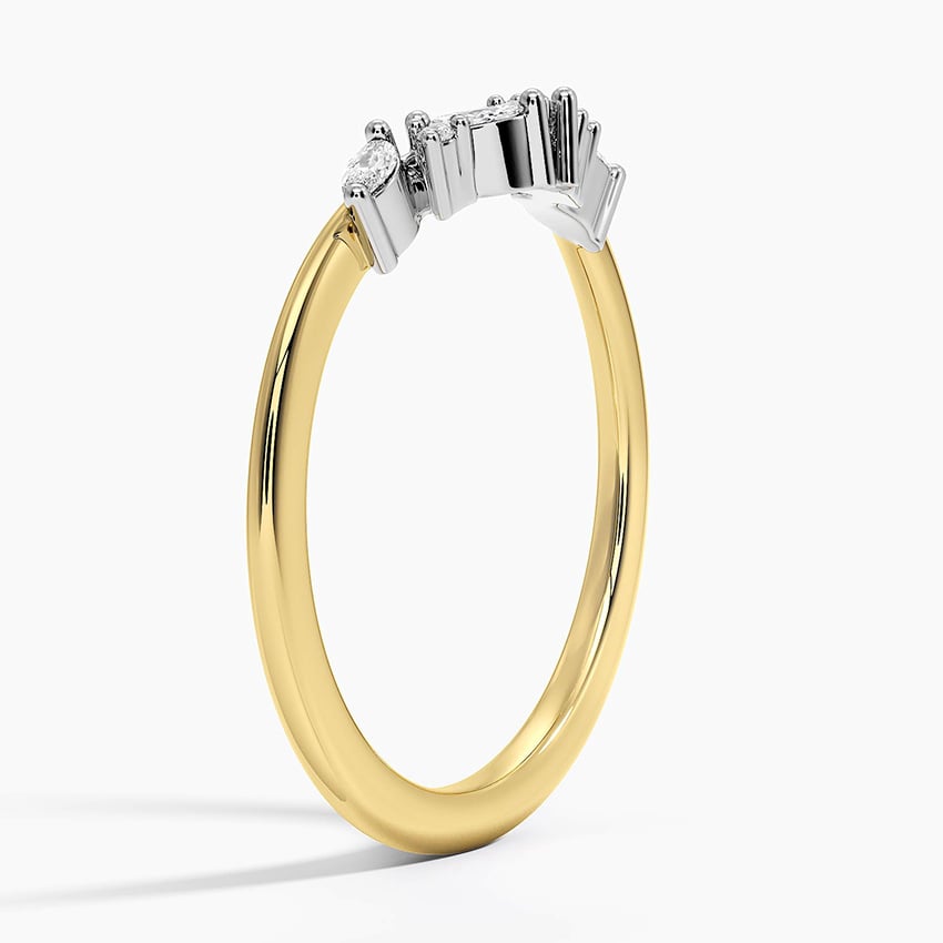 Mixed Metal Yvette Diamond Ring Yellow Gold 18k Wedding Band