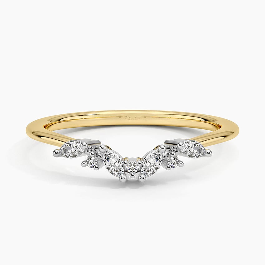 Mixed Metal Yvette Diamond Ring Yellow Gold 18k Wedding Band