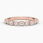 Kensington Emerald Cut and Round Diamond Ring (1/2 ct. tw.) Rose Gold 18k Wedding Band