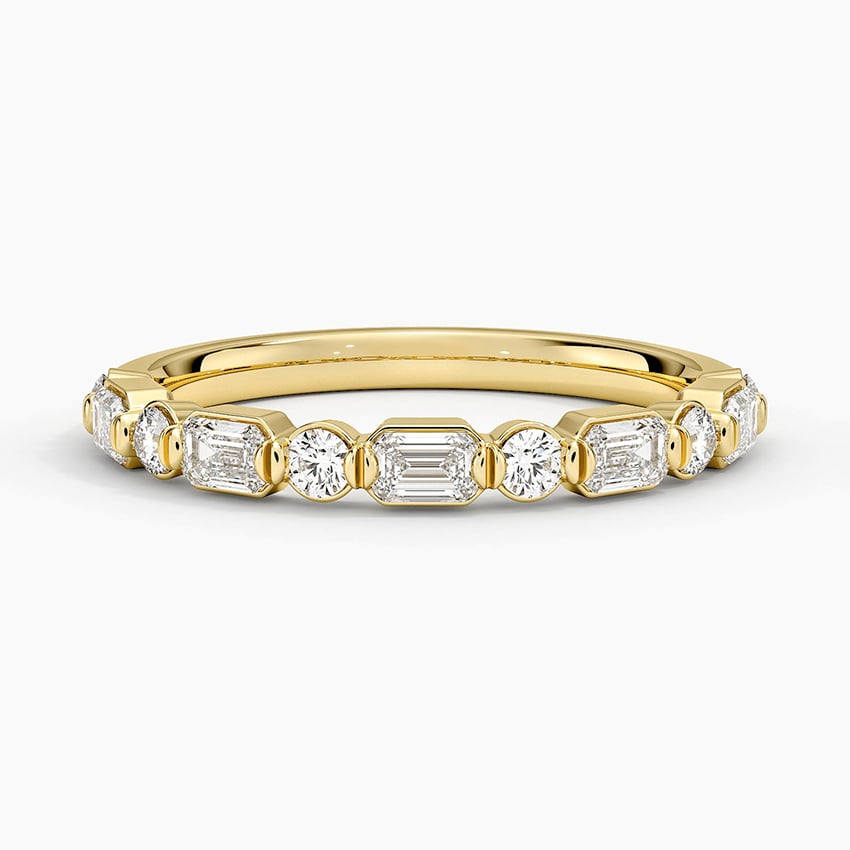 Kensington Emerald Cut and Round Diamond Ring (1/2 ct. tw.) Yellow Gold 18k Wedding Band