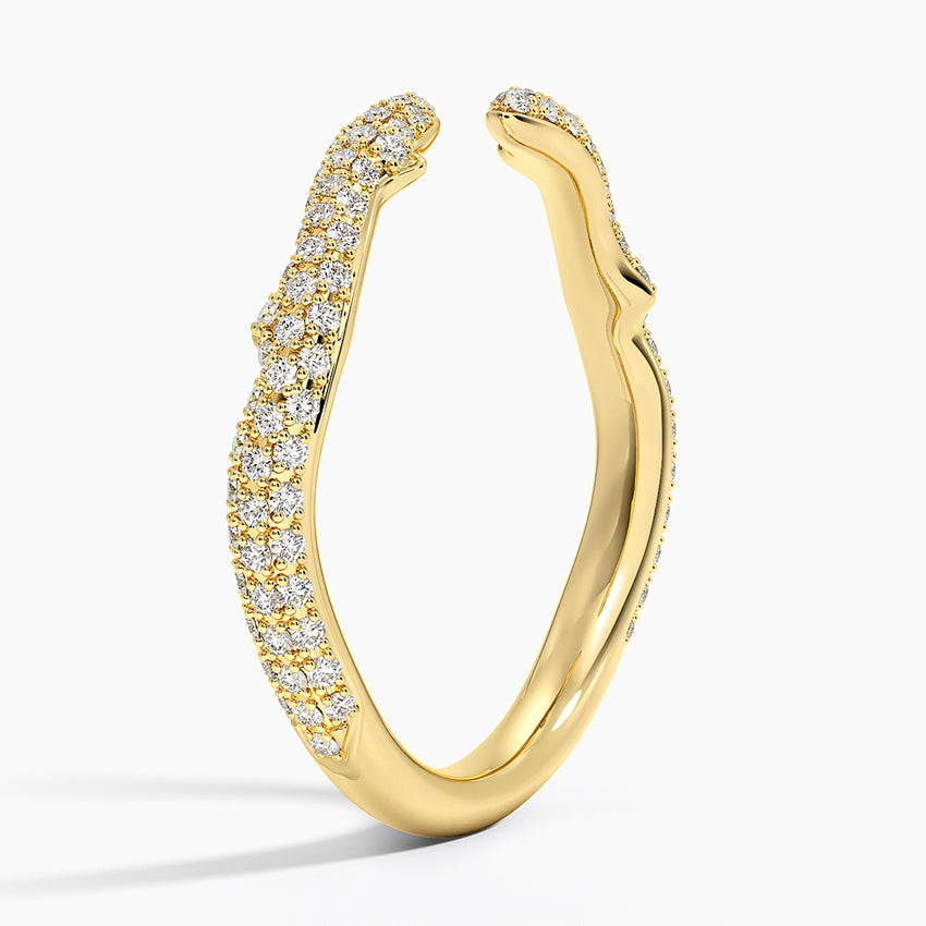 Rose Thorn Diamond Open Ring (1/3 ct. tw.) Yellow Gold 18k Wedding Band