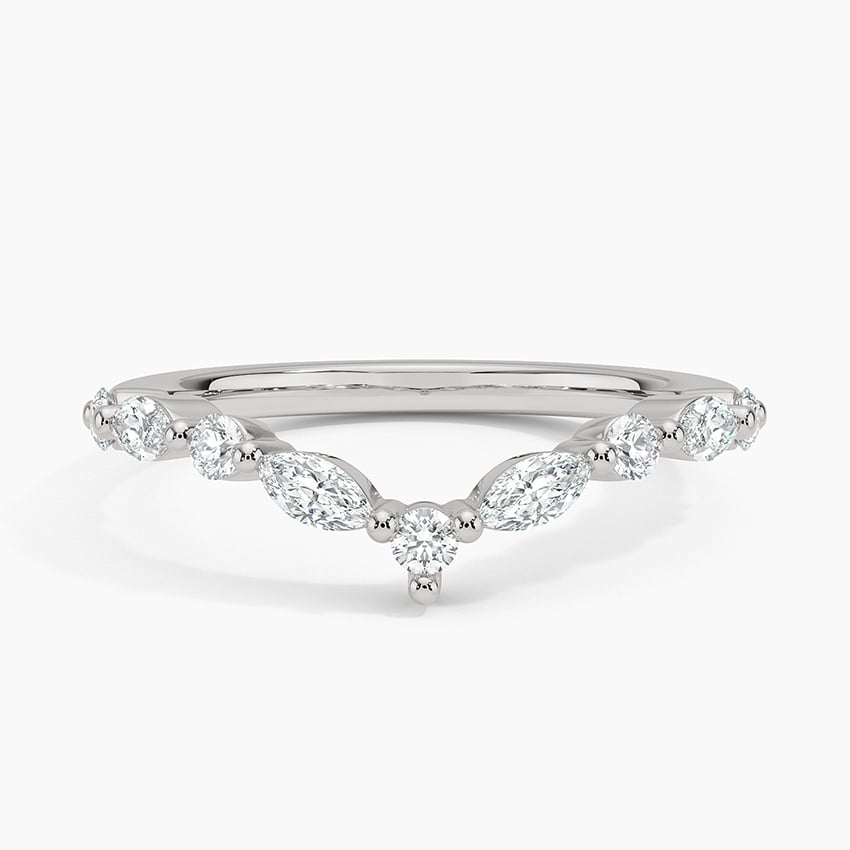 Curved Versailles Diamond Ring Platinum Wedding Band