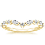 Curved Versailles Diamond Ring Yellow Gold 18k Wedding Band
