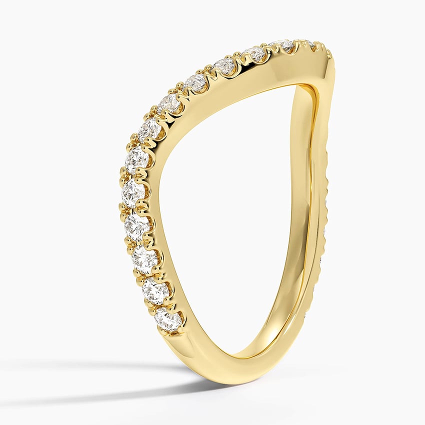 Silhouette Diamond Ring (1/2 ct. tw.) Yellow Gold 18k Wedding Band