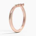 Lunette Contour Round Diamond Ring Rose Gold 18k Wedding Band