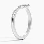 Lunette Contour Round Diamond Ring Platinum Wedding Band