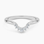 Lunette Contour Round Diamond Ring Platinum Wedding Band