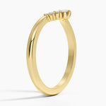 Lunette Contour Round Diamond Ring Yellow Gold 18k Wedding Band