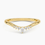 Petite Lunette Contour Diamond Ring (1/10 ct. tw.) Yellow Gold 18k Wedding Band