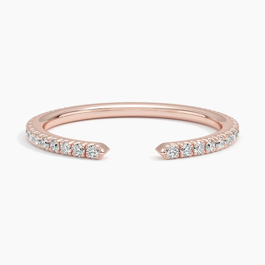 Sia Three-Quarter Coverage Diamond Ring (1/5 ct. tw.) Rose Gold 18k Wedding Band