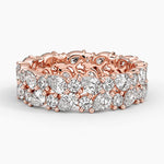 Olivetta Double Row Lab Eternity Diamond Ring Rose Gold 18k Eternity Band